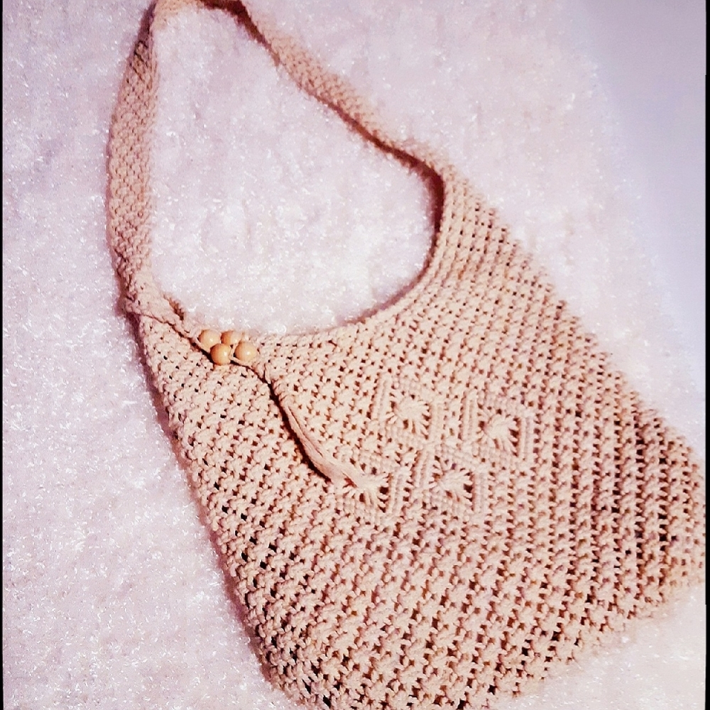 Boho Style Crochet Shoulder Bag